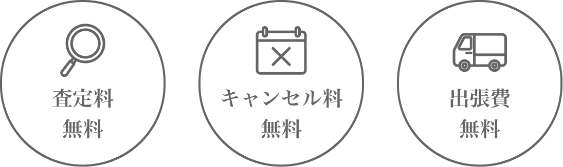 査定料無料・キャンセル料無料・出張費無料